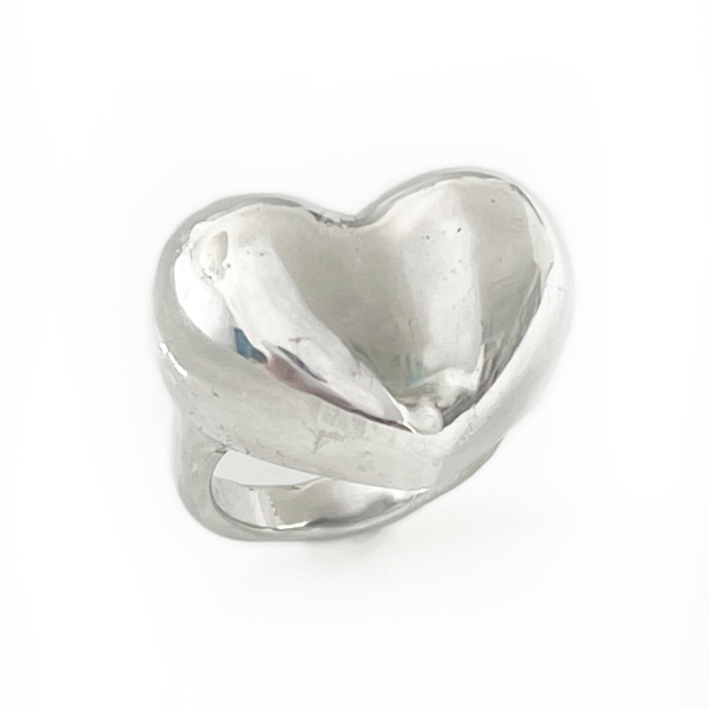 EROS Domed Heart Ring | Silver