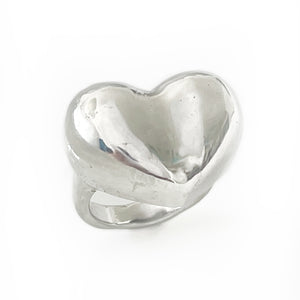 EROS Domed Heart Ring | Silver
