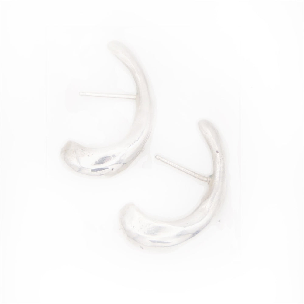 SADIE Crescent Hoops | Silver
