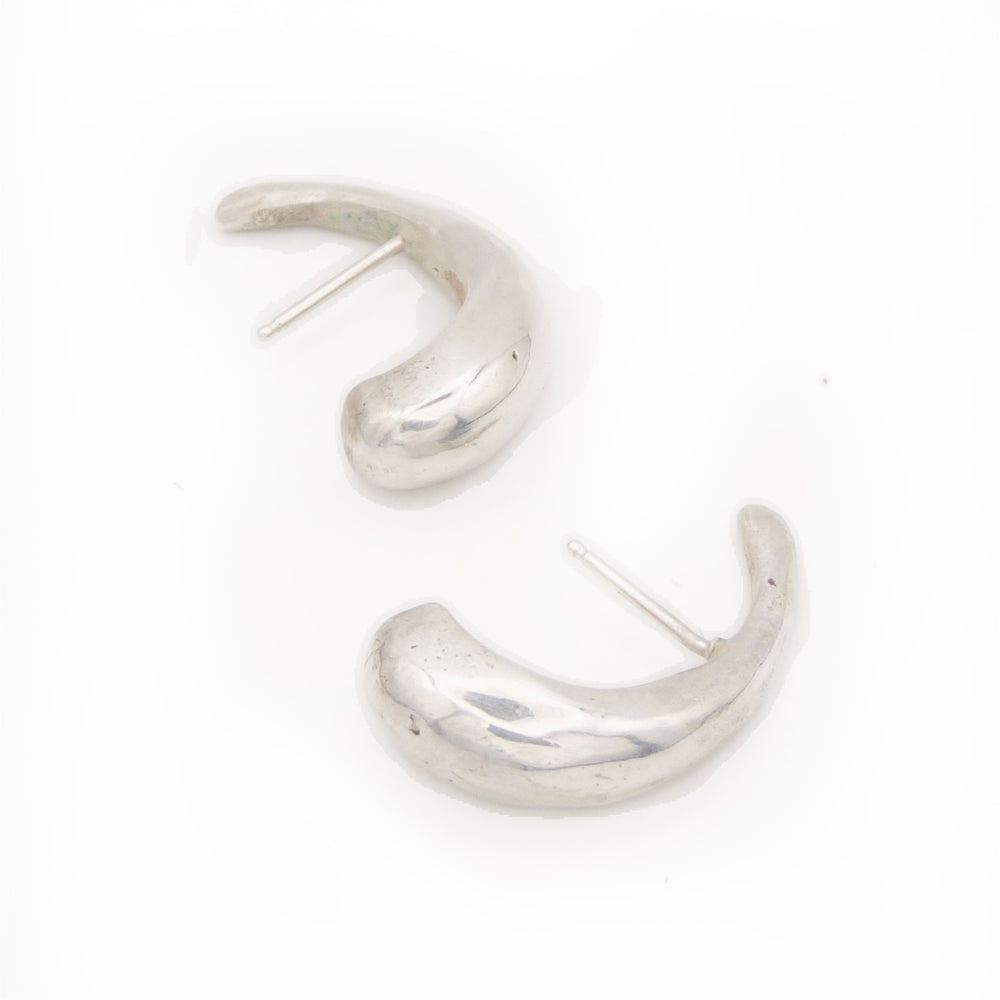 SADIE Crescent Hoops | Silver